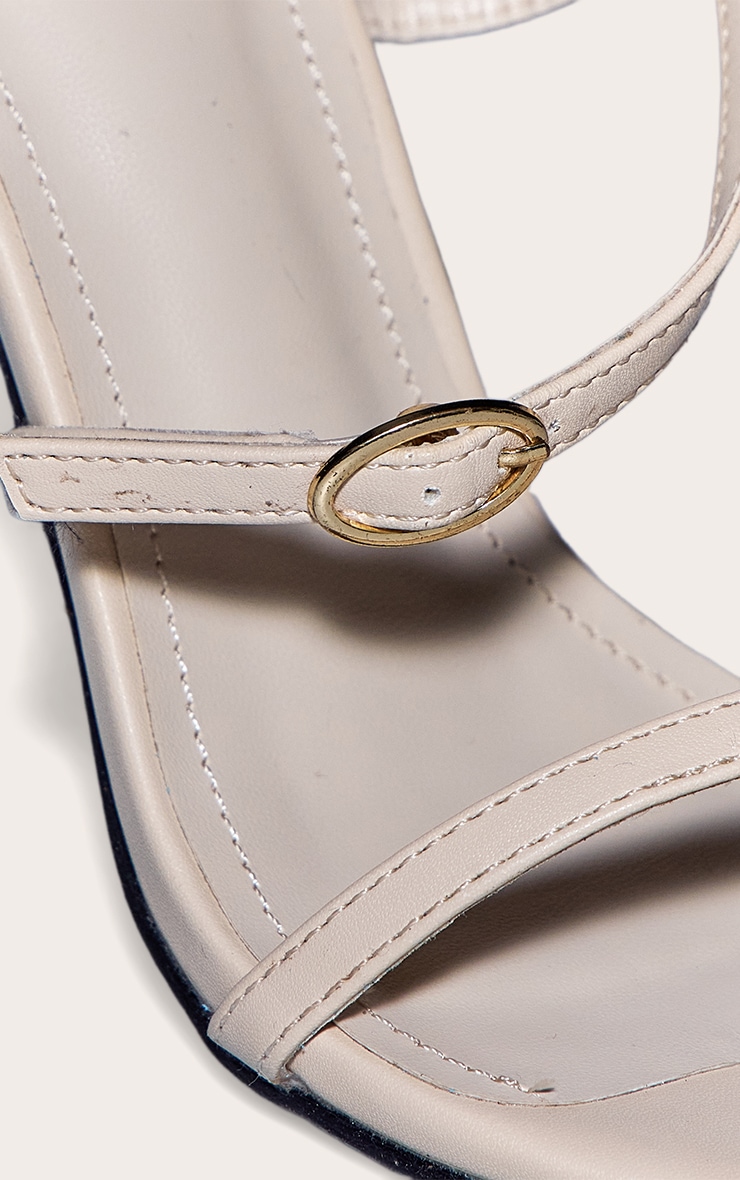 Cream Buckle Detail Heeled Sandal image 5