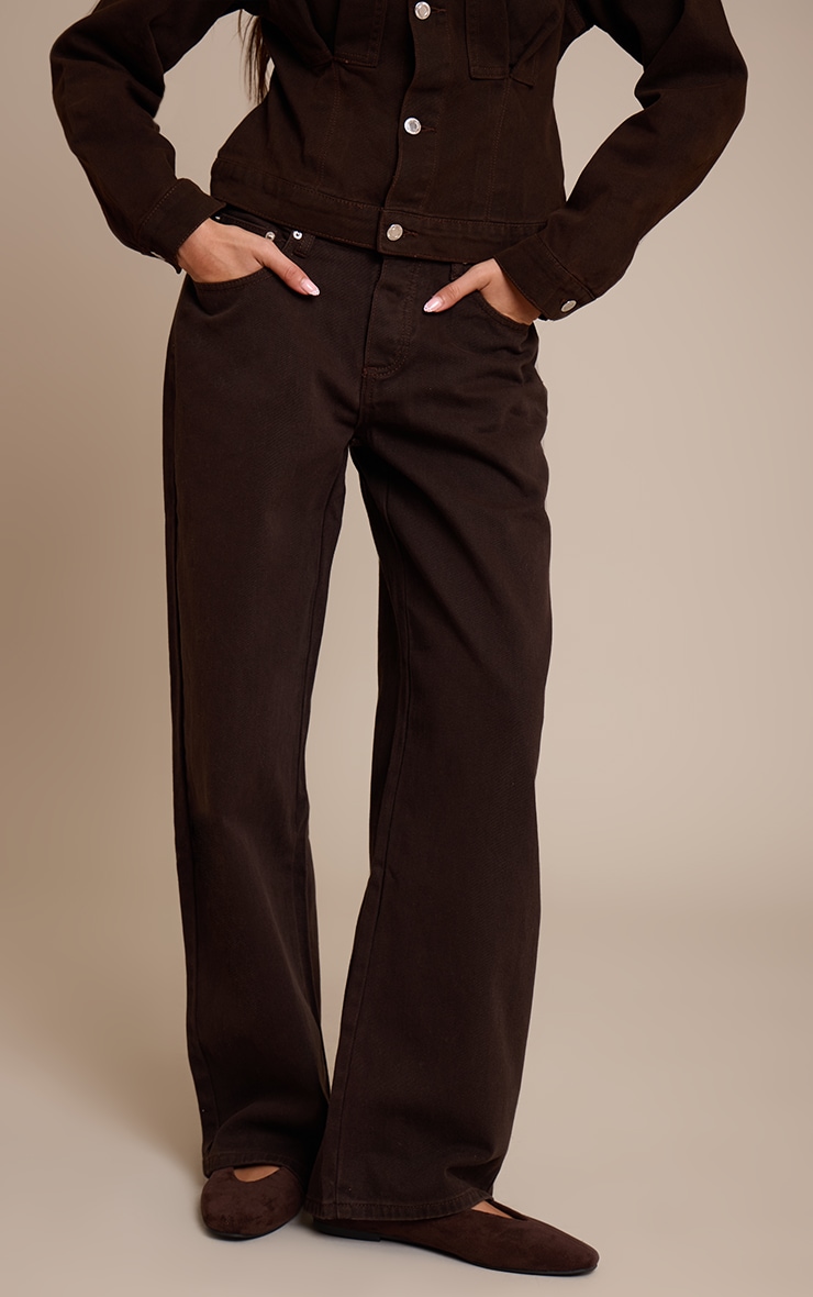 Dark Chocolate Dip Front Straight Leg Jeans image 2