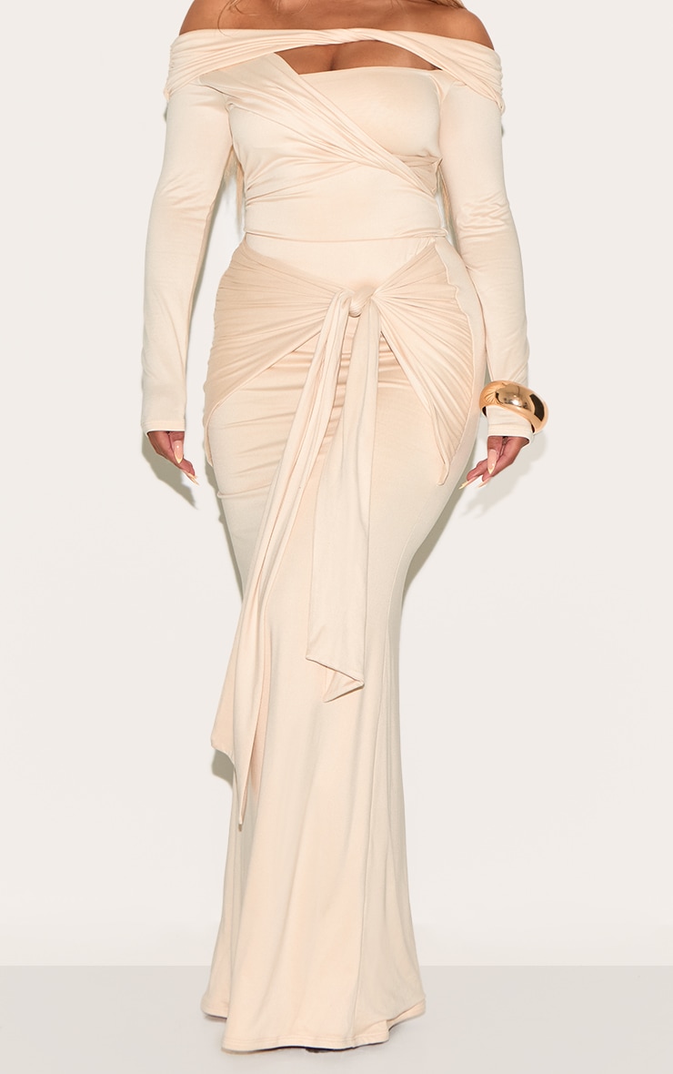 Shape Butter Cream Super Soft Wrap Drape Maxi Skirt image 2