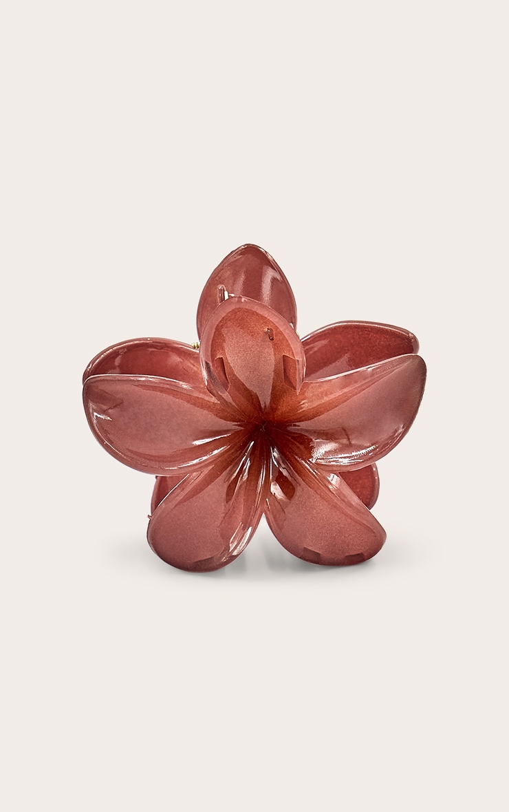 Mauve Hibiscus Flower Hair Clip image 2