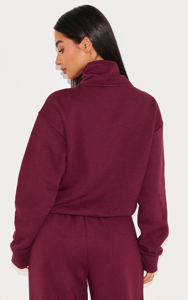 Petite Sweat bordeaux à quart de zip image 2