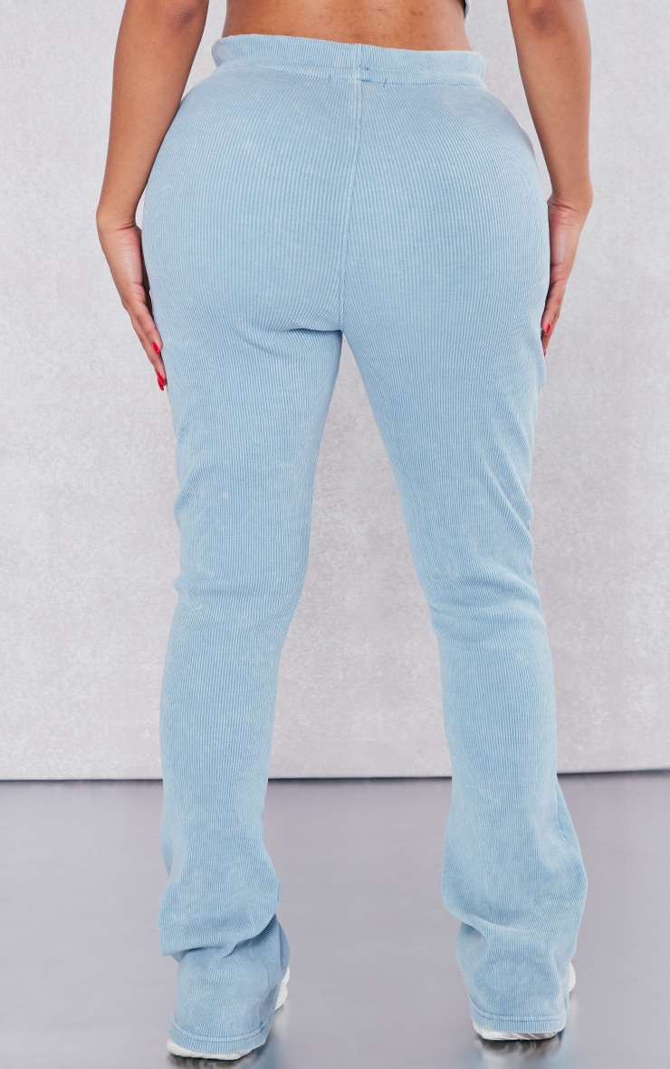 Shape Light Blue Washed Soft Rib Flare Pants image 3