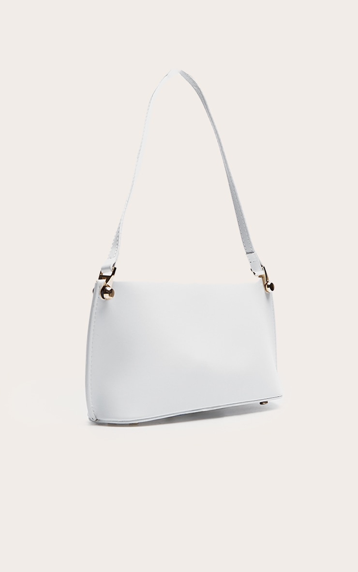 White Matte Shoulder Teardrop Strap Bag image 2