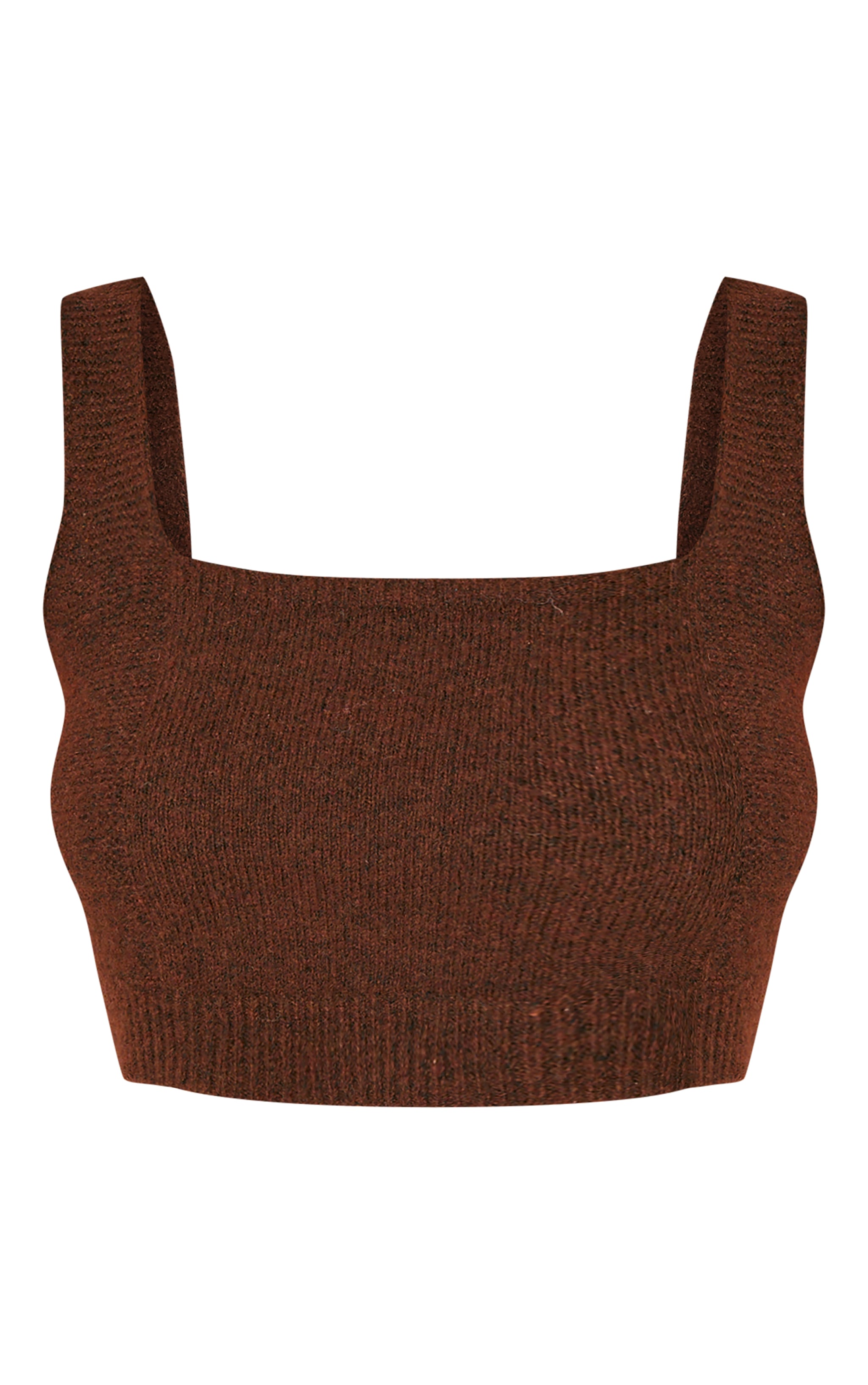 Petite Chocolate Rib Knit Crop Top image 1