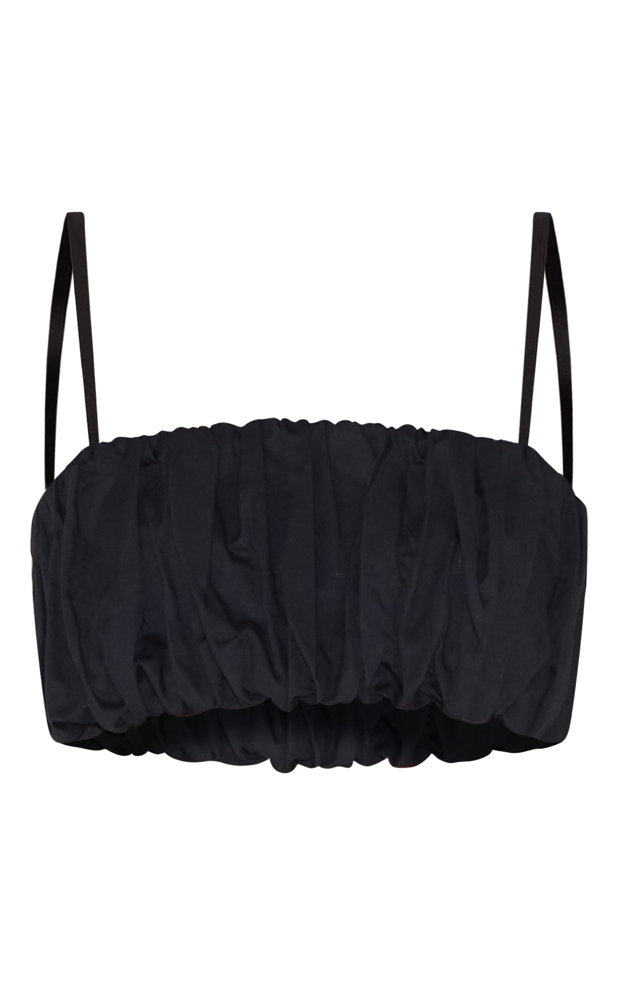 Black Puff Ball Extreme Crop Top image 1