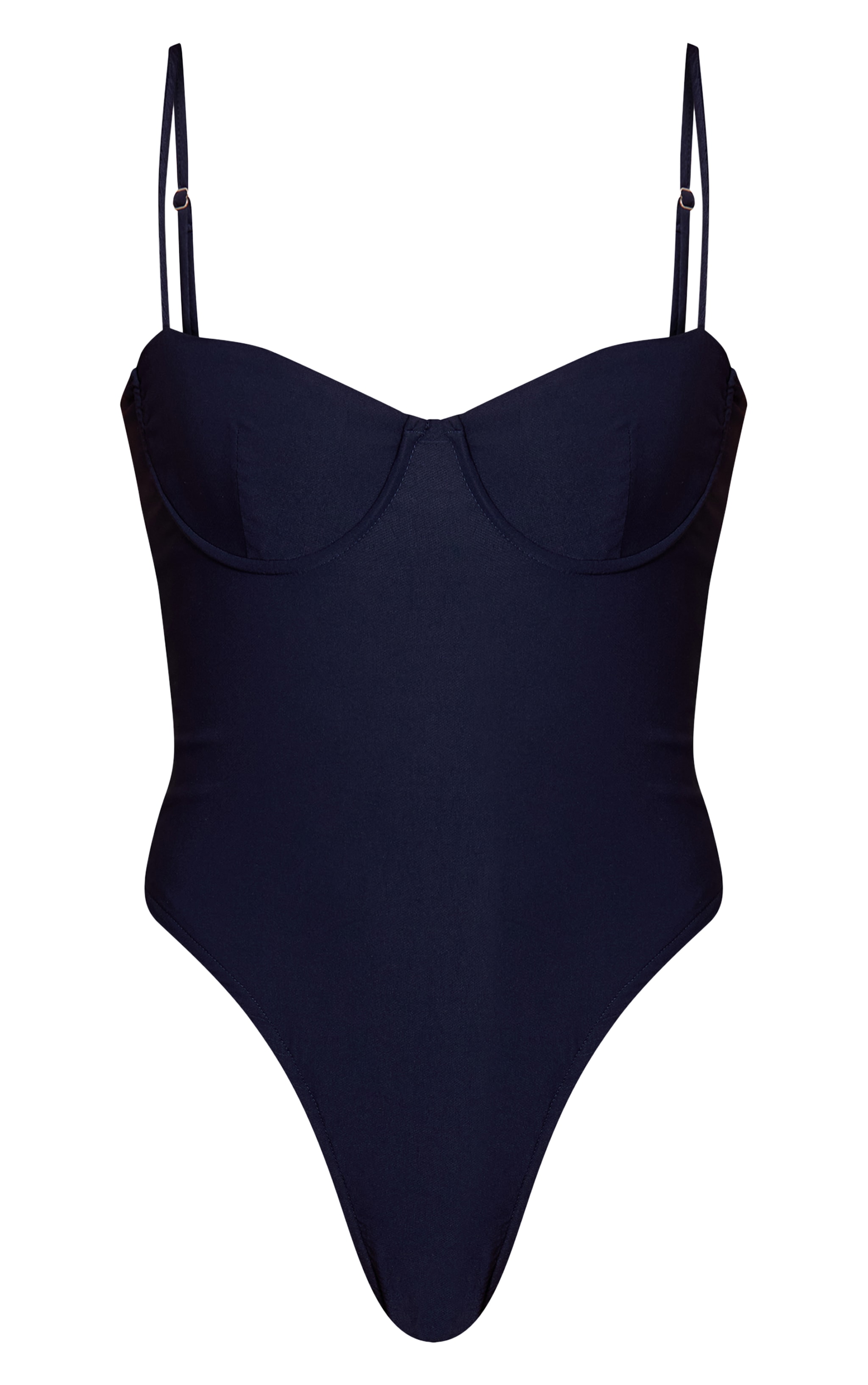 Navy Woven Stretch Strappy Bodysuit image 5