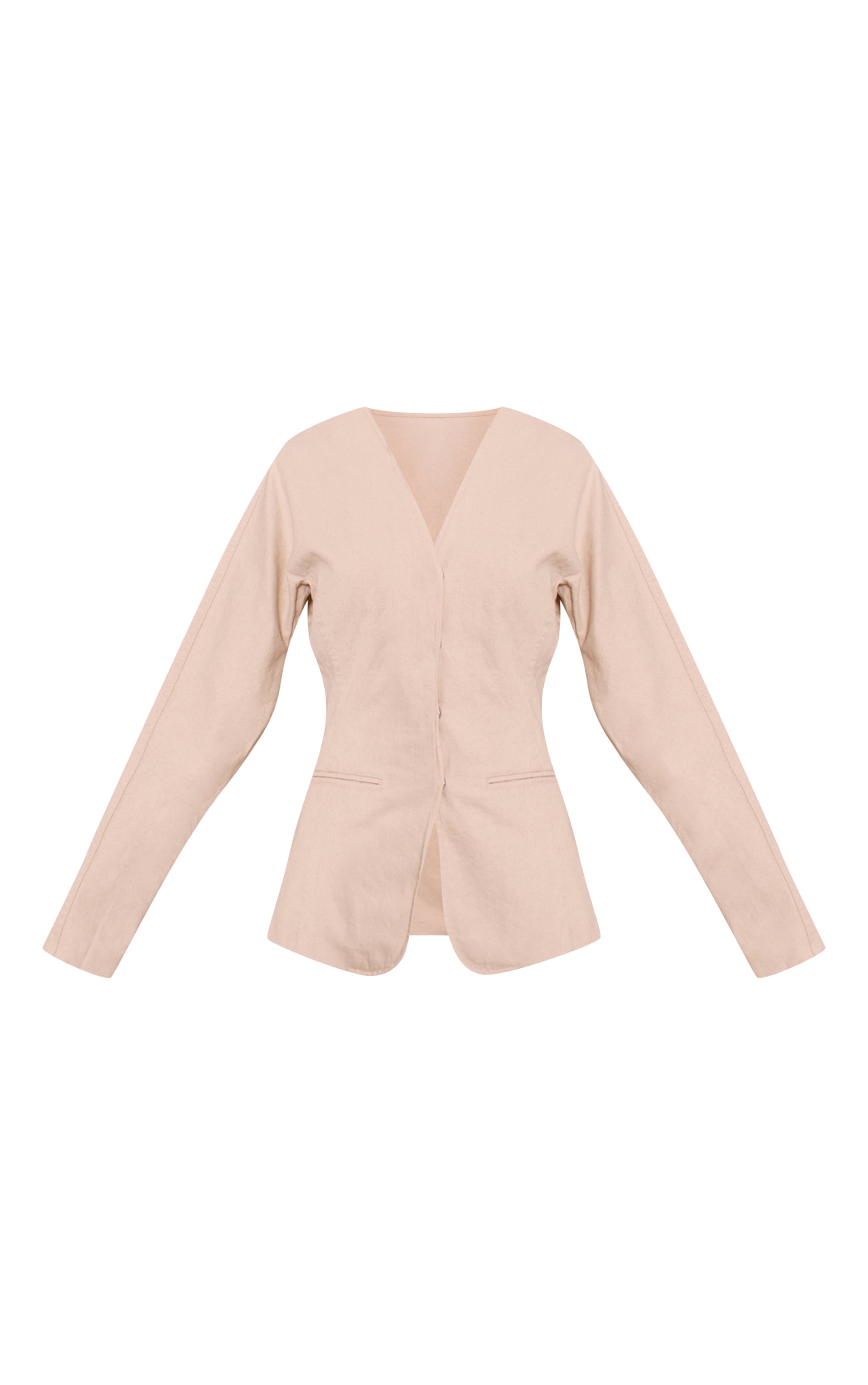 Tall Ecru Curved Hem Tailored Style Denim Blazer image 5