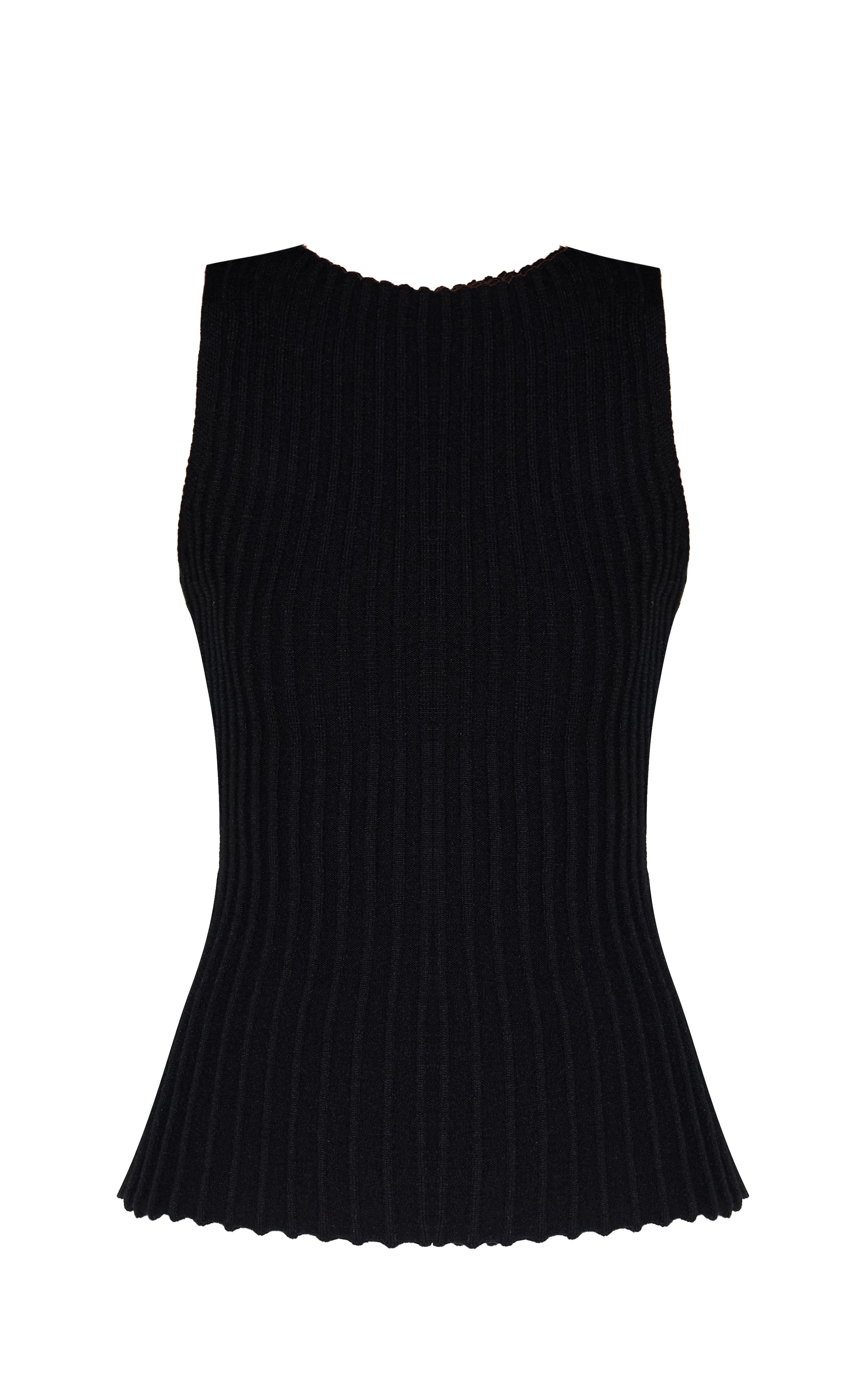 Black Knit Boat Neck Peplum Top image 5