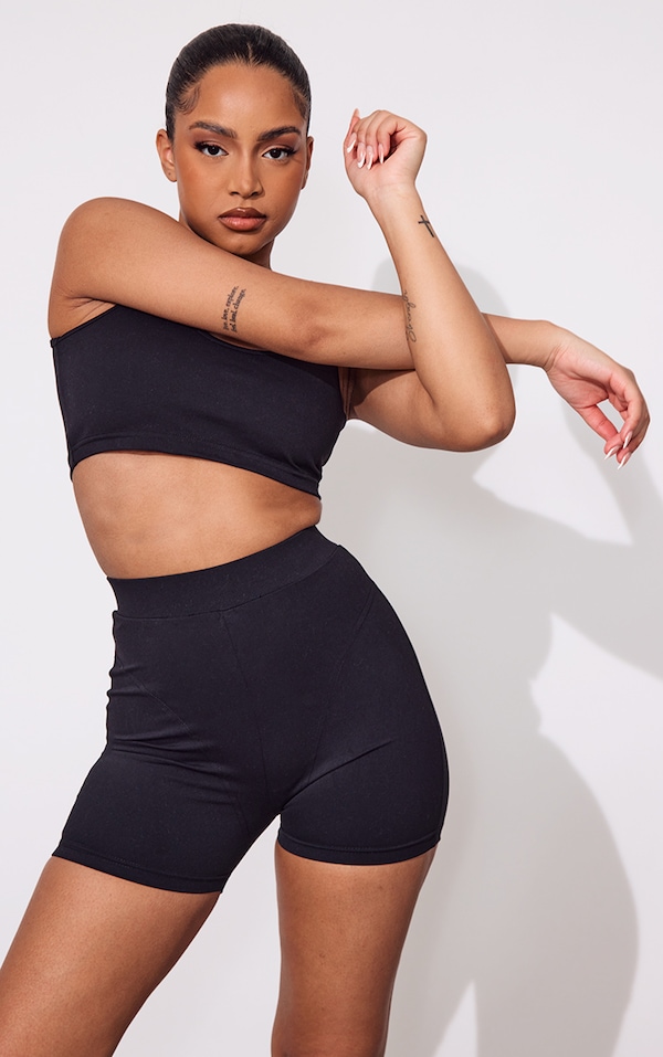 petite black cycling shorts