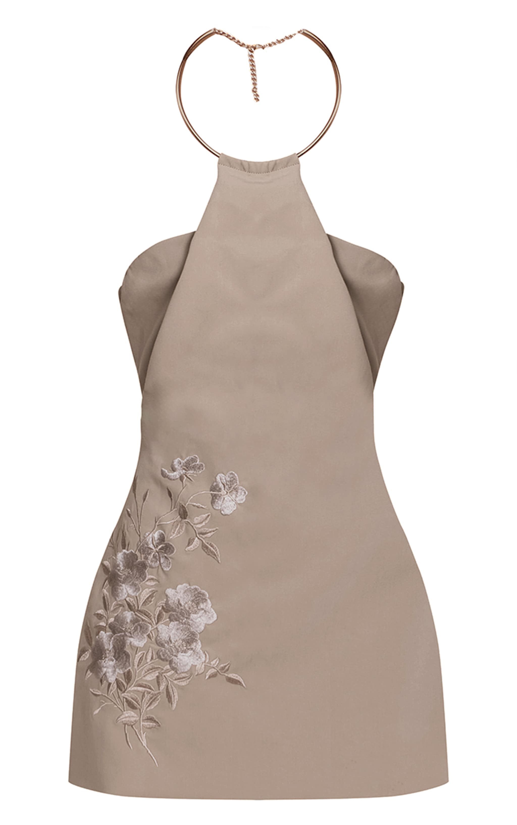PLT Label Stone Embroidered Woven Neck Trim Detail Bodycon Dress image 5