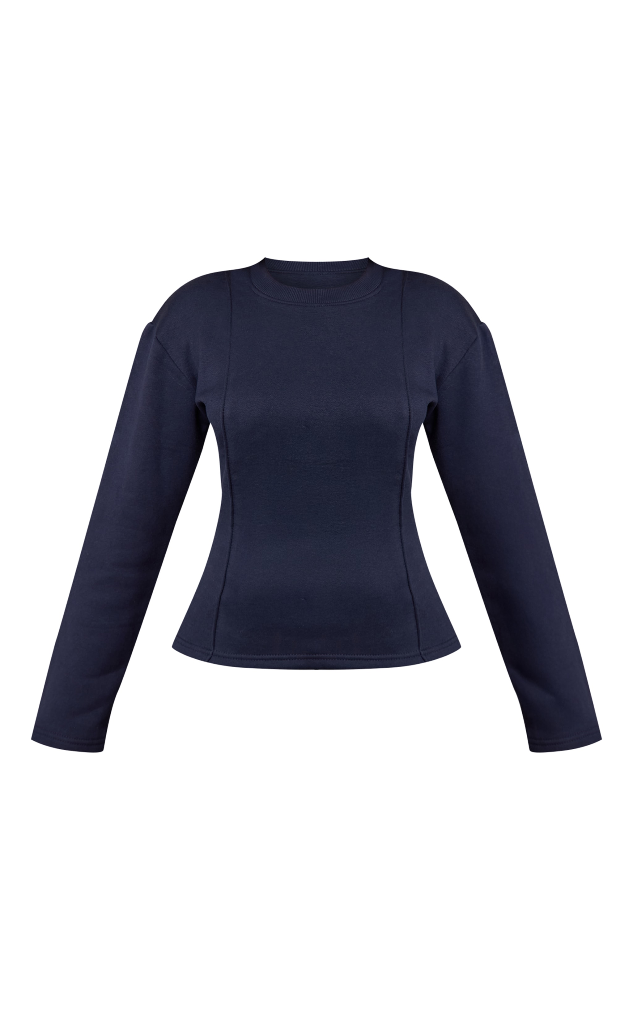 Petite Navy Long Sleeve Waist Cinched Sweatshirt image 5