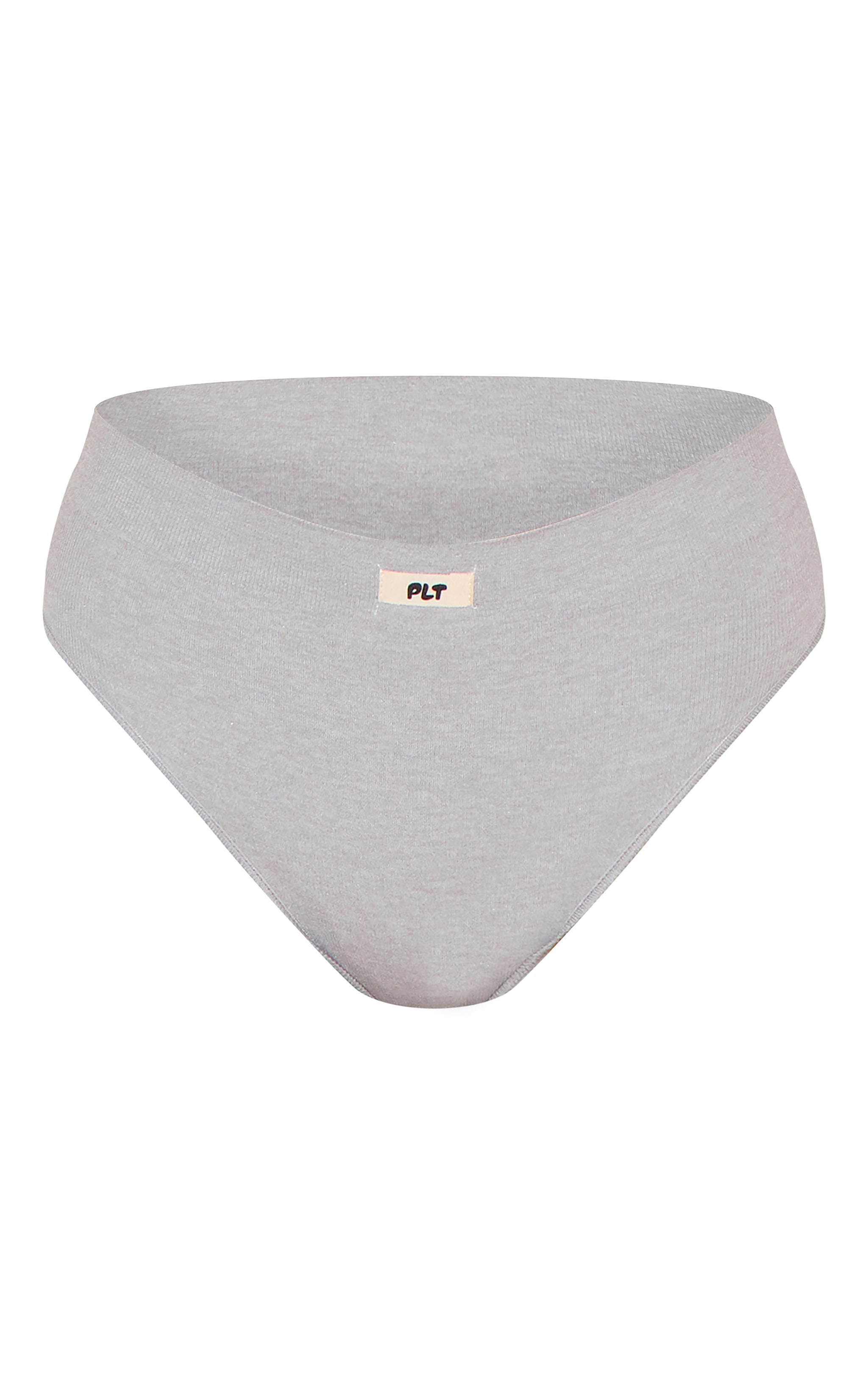 PRETTYLITTLETHING Grey Ribbed Seamless Panties image 5