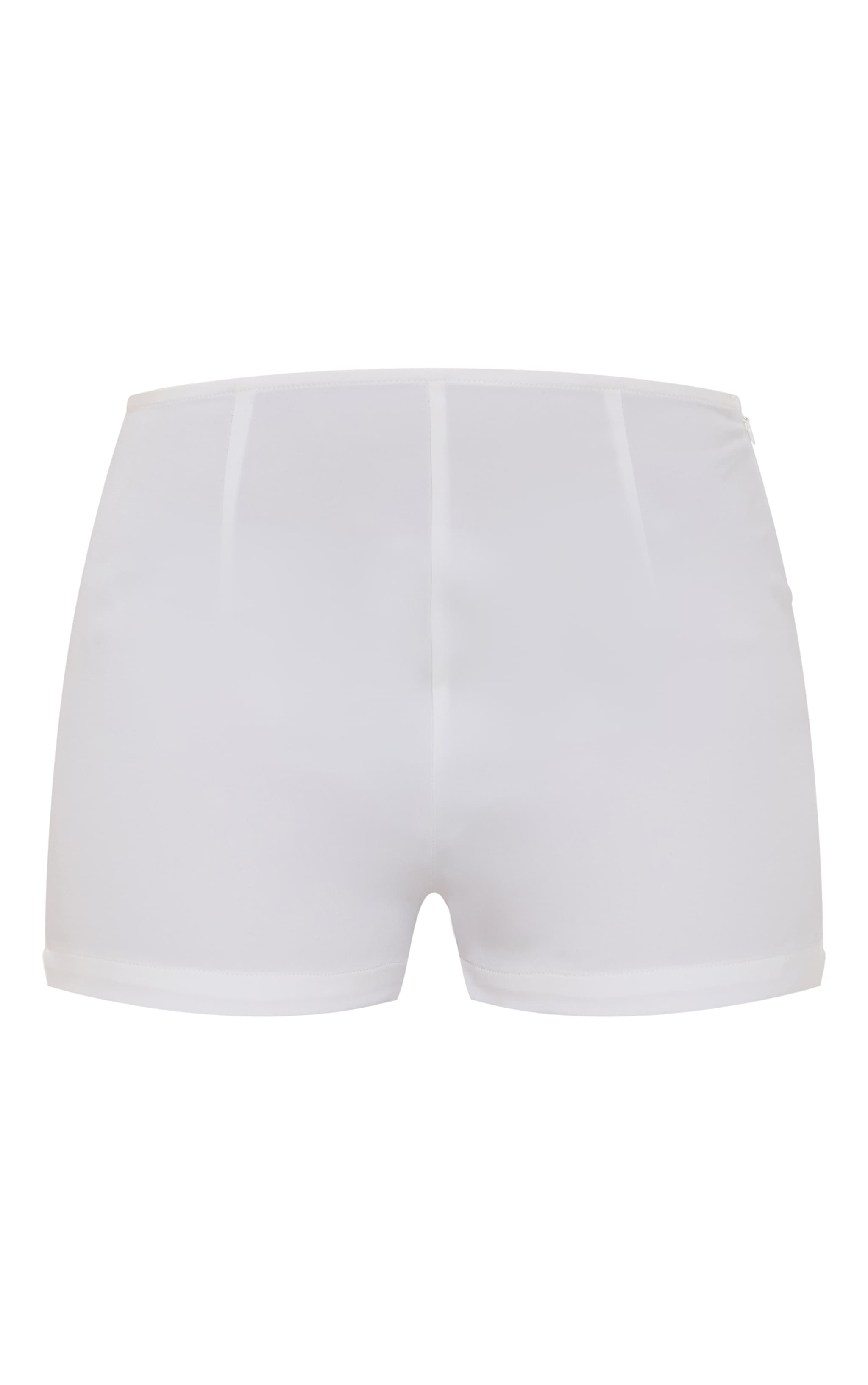 Petite White Woven Low Rise Shorts image 6