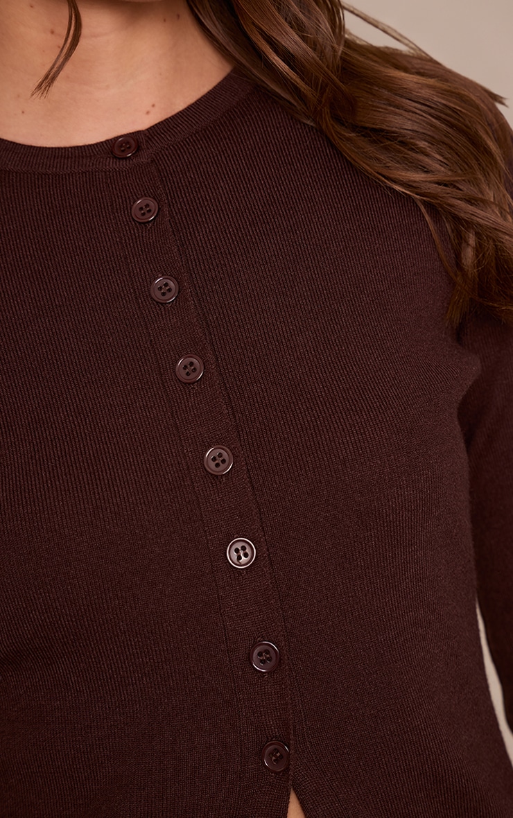 Chocolate Rib Knitted Button Down Cardigan  image 4