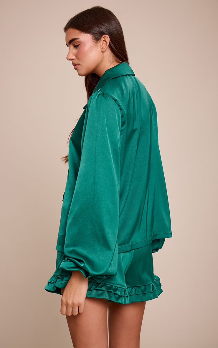 Green Frill Bow Tie Up Pyjamas image 2