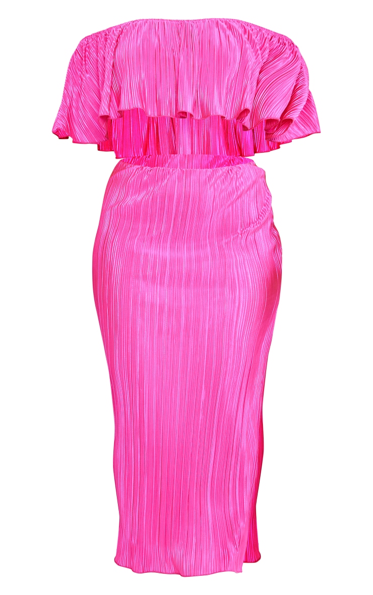 Fuchsia Plisse Skirt Set image 6