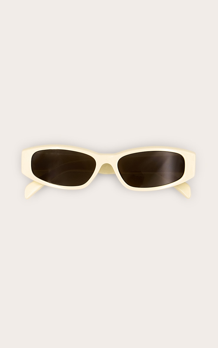 Cream Cat Eye Slim Sunglasses image 2