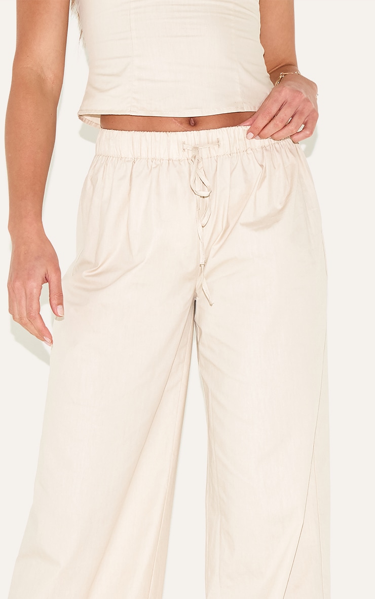 Tall Sand Drawstring Woven Wide Leg Pants image 4