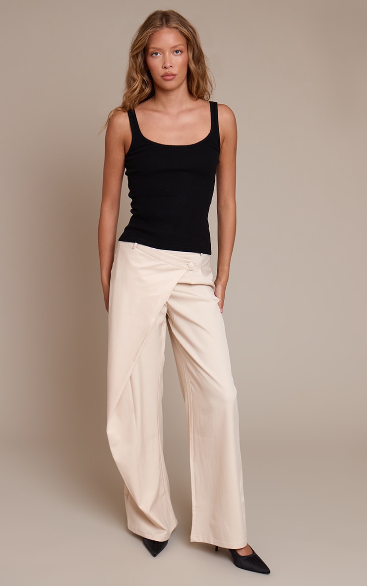 Stone Woven Wrap Front Pants image 2