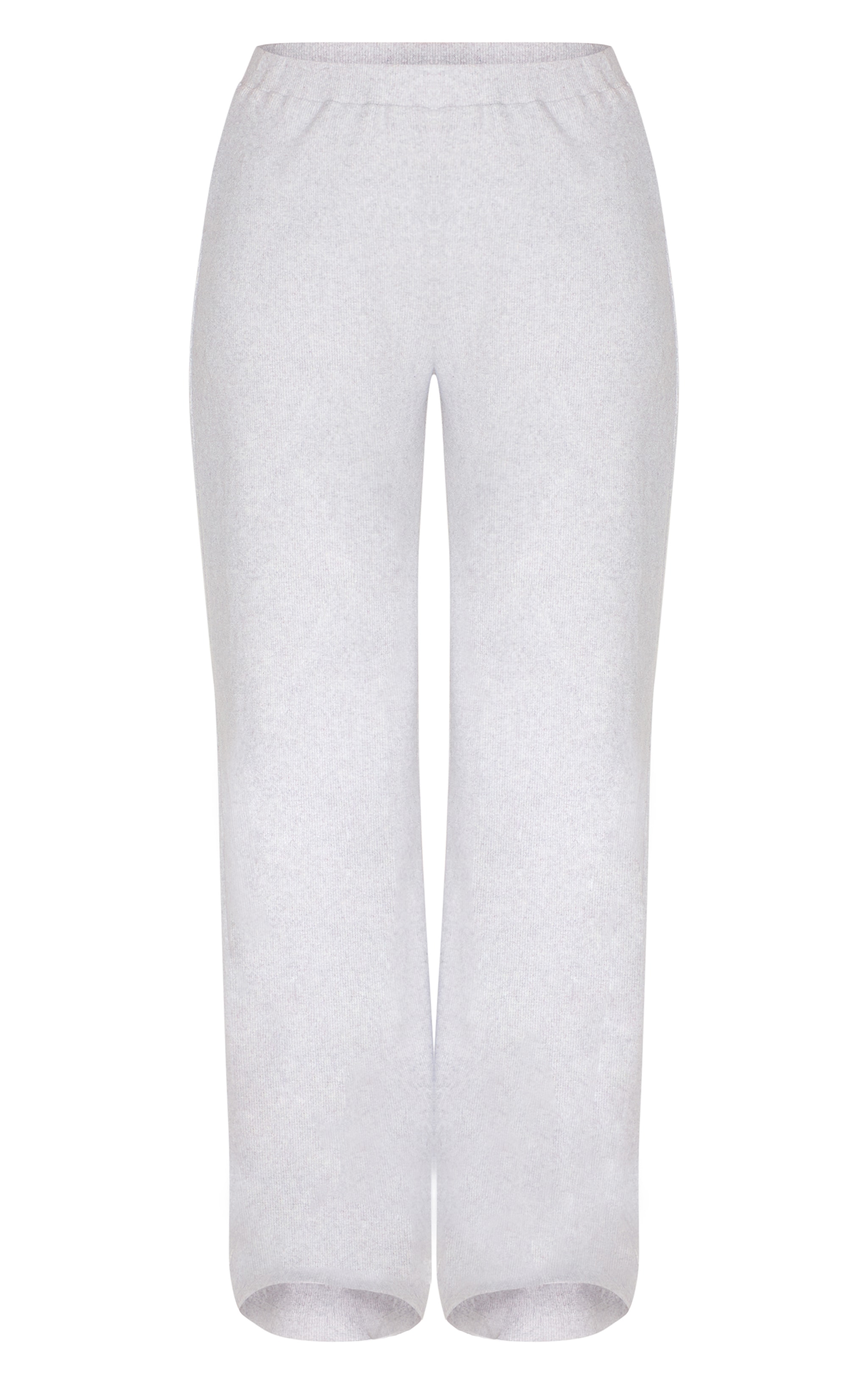 Ash Grey Brushed Rib Wide Leg Pant image 5