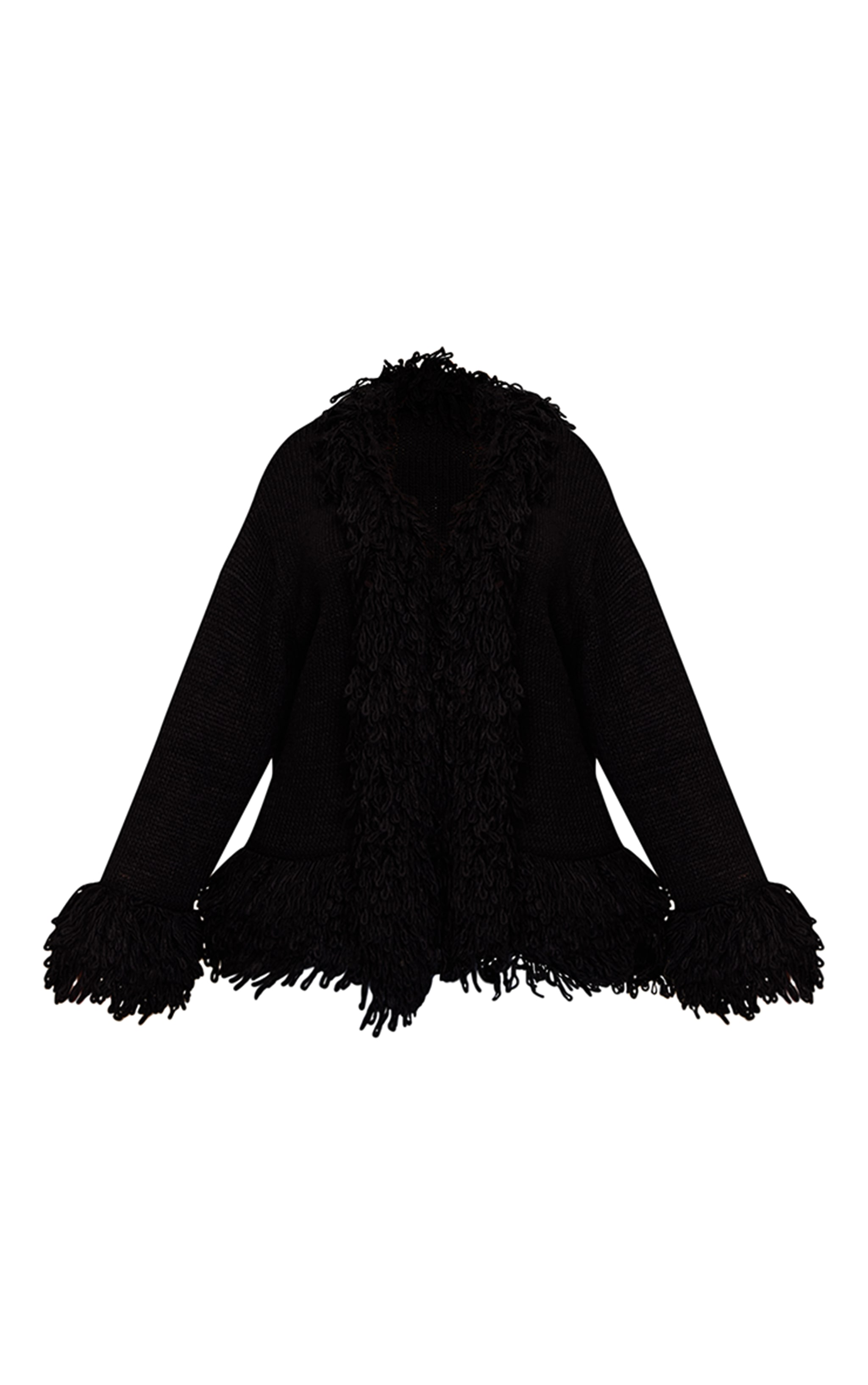 Plus Black Loop Knit Edge cardigan image 5