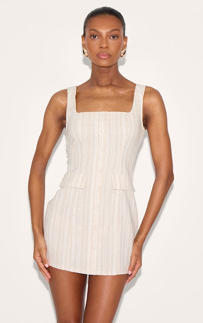 Stone Striped Pocket Detail Dress