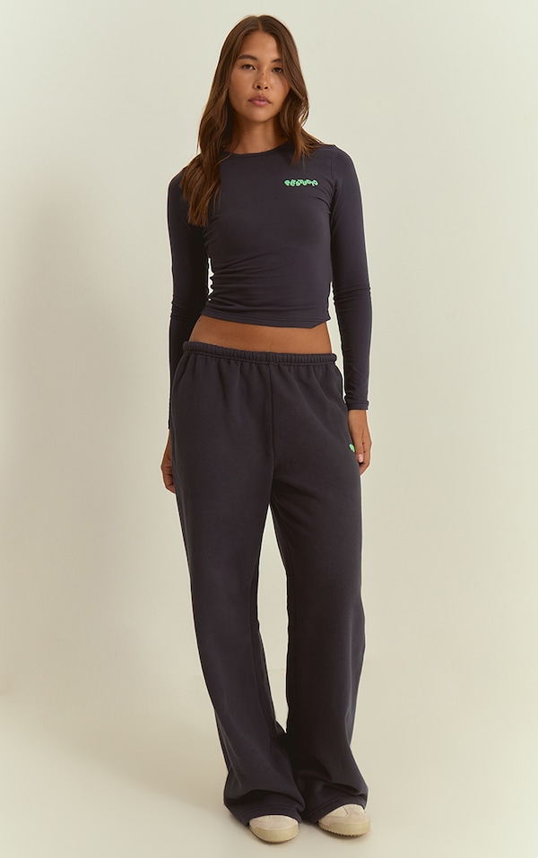 Navy Plt Studio Puff Print Wide Leg Sweatpants