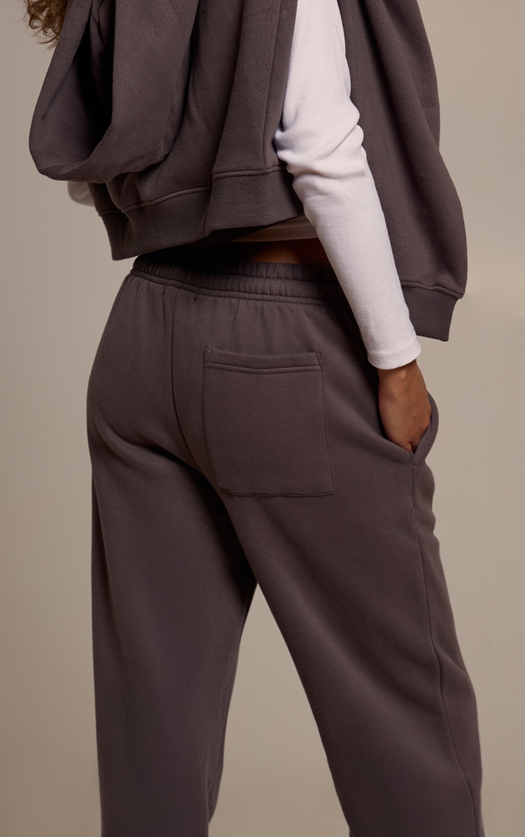 Charcoal Cotton Fleece Cuffed Sweatpants image 4
