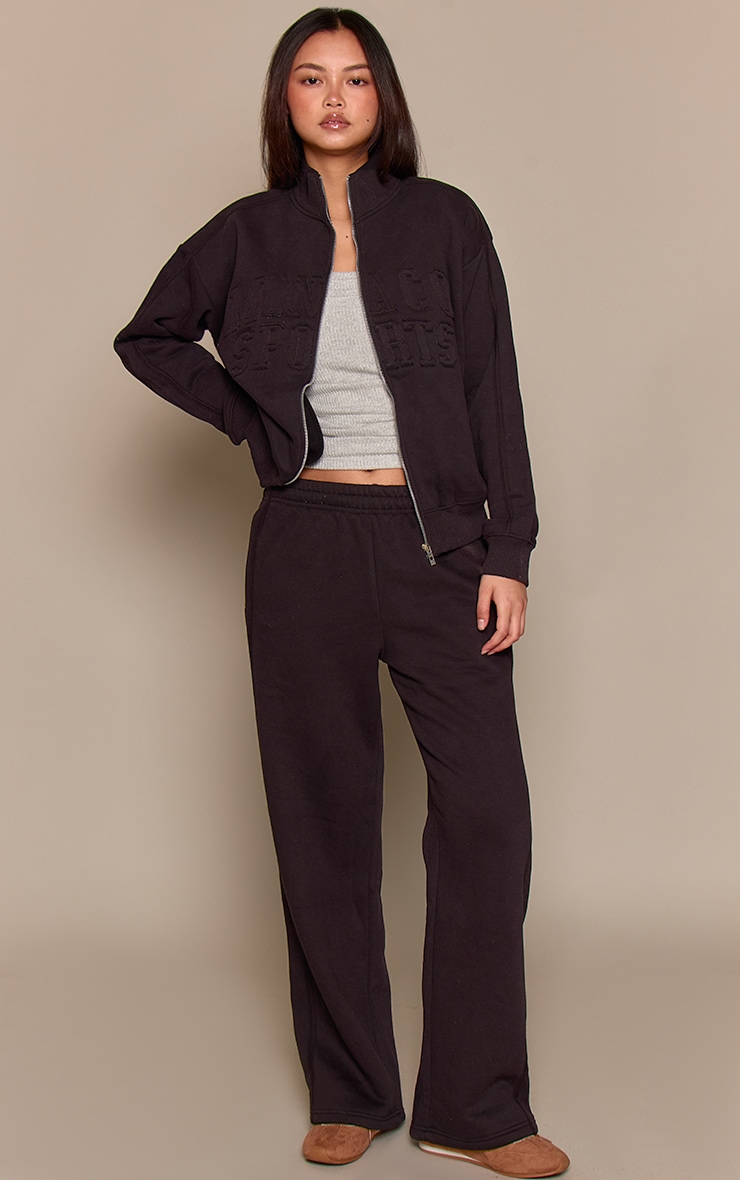 Black Monaco Applique Zip Through Sweatshirt image 3