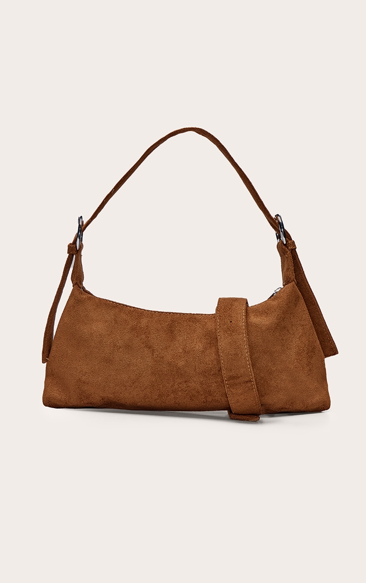 Tan Suede Adjustable Shoulder Bag image 2