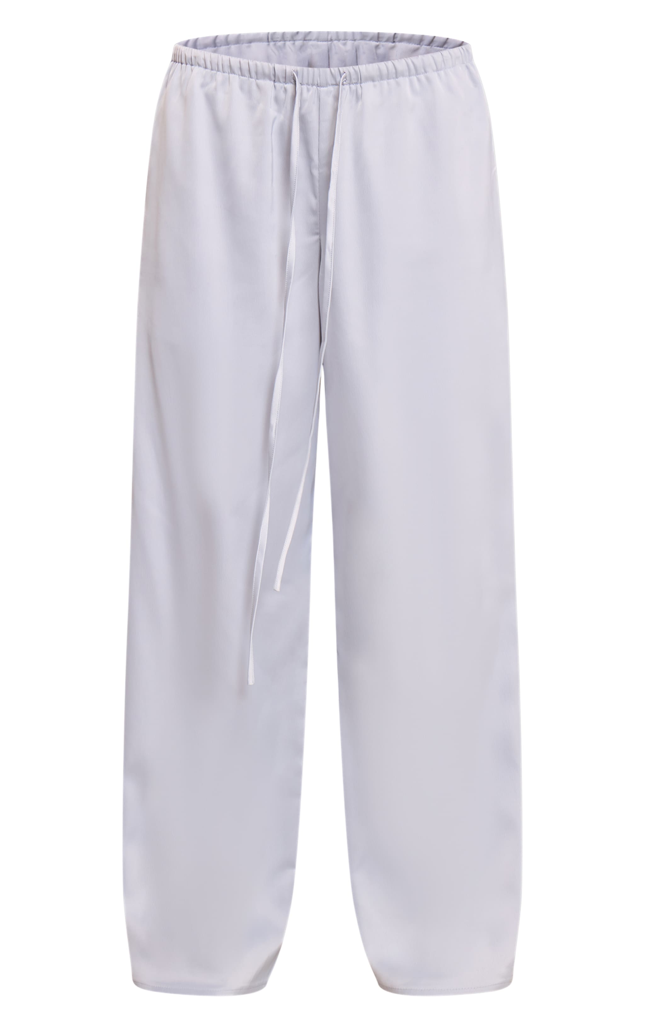 Baby Blue Satin Low Rise Wide Leg Tie Waist Pants image 5