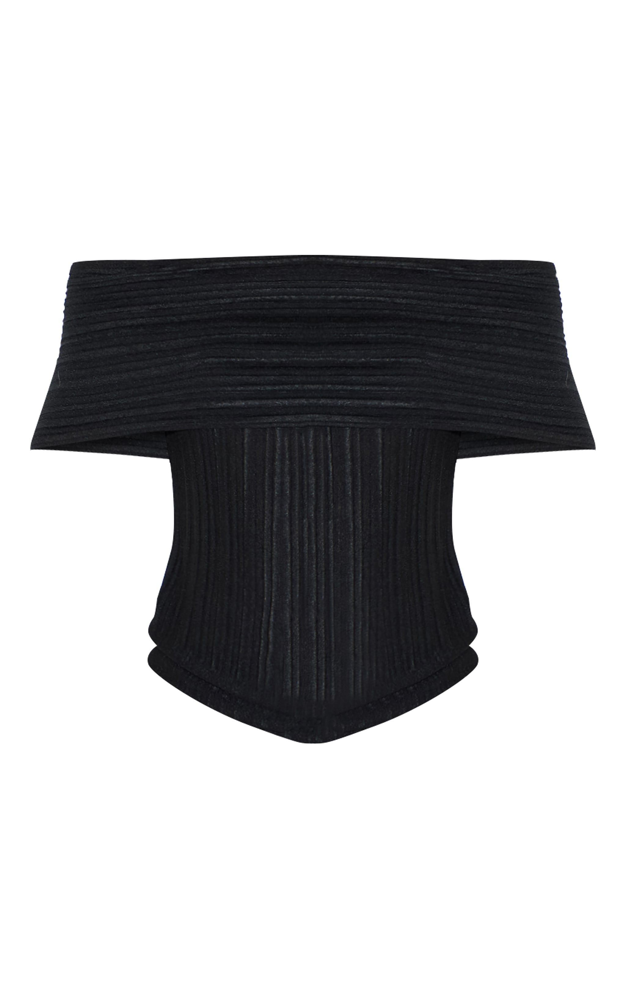 Black Rib Style Fold Over Top image 5