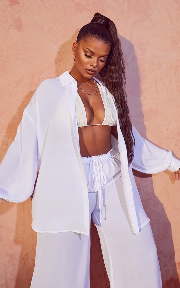 PLT Plus - Chemise De Plage Oversize Blanche | PrettyLittleThing FR