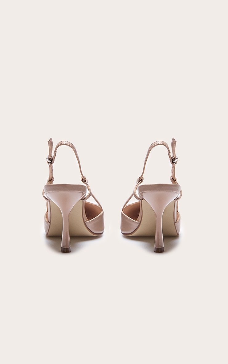 Wide Fit Nude Pu Point Toe High Stiletto Court Heels image 3