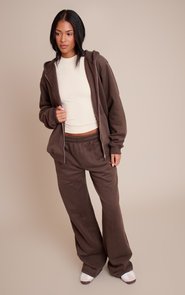 Tall Espresso Marl Zip Through Hoodie image 3