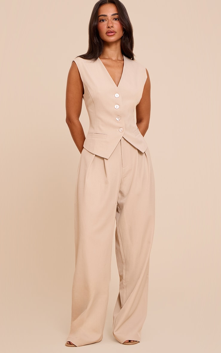 Petite Stone Tailored High Waist Wide Leg Pants image 1