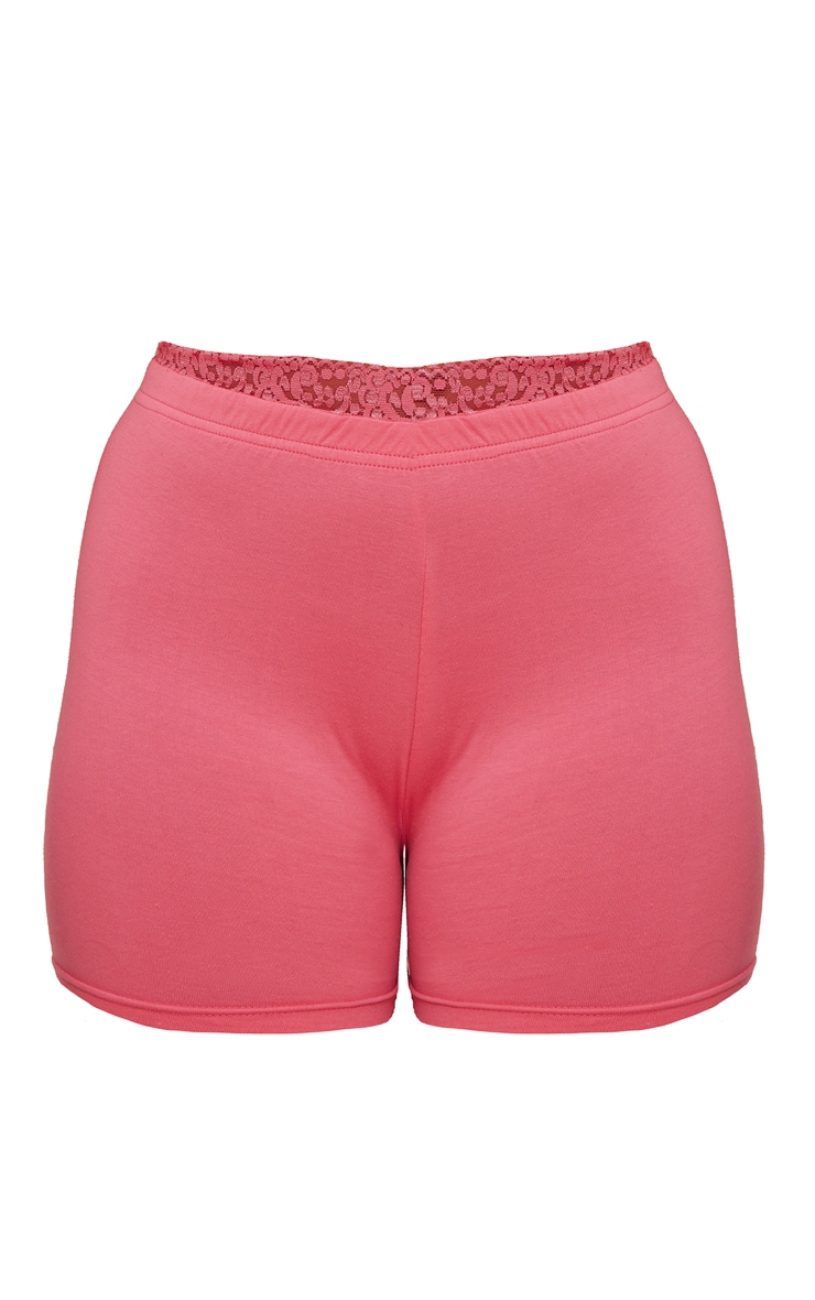 Hot Pink Jersey Lace Trim PJ Shorts image 6