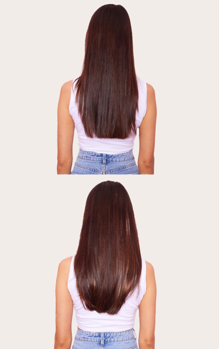 Lullabellz Thick Extensions de cheveux lisses à clipser 45 cm Warm Brunette image 4