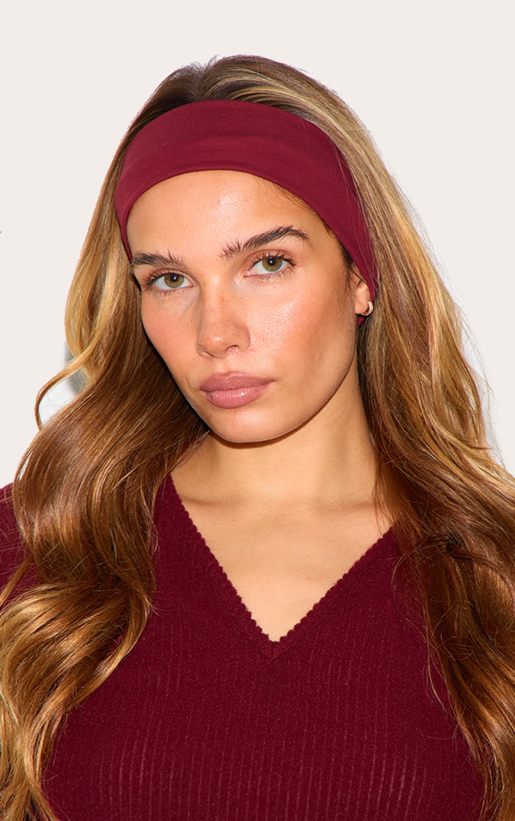 PRETTYLITTLETHING Bandeau large en jersey épais bordeaux image 3