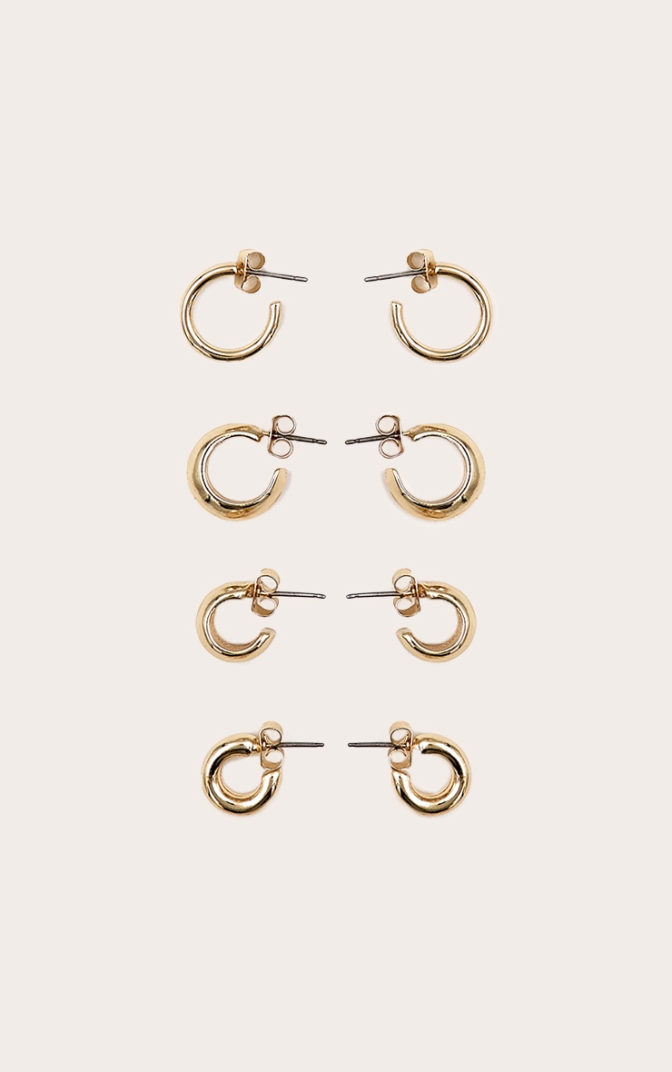 Lapis Semi Stone Combo Chubby Hoop Earrings main image 0
