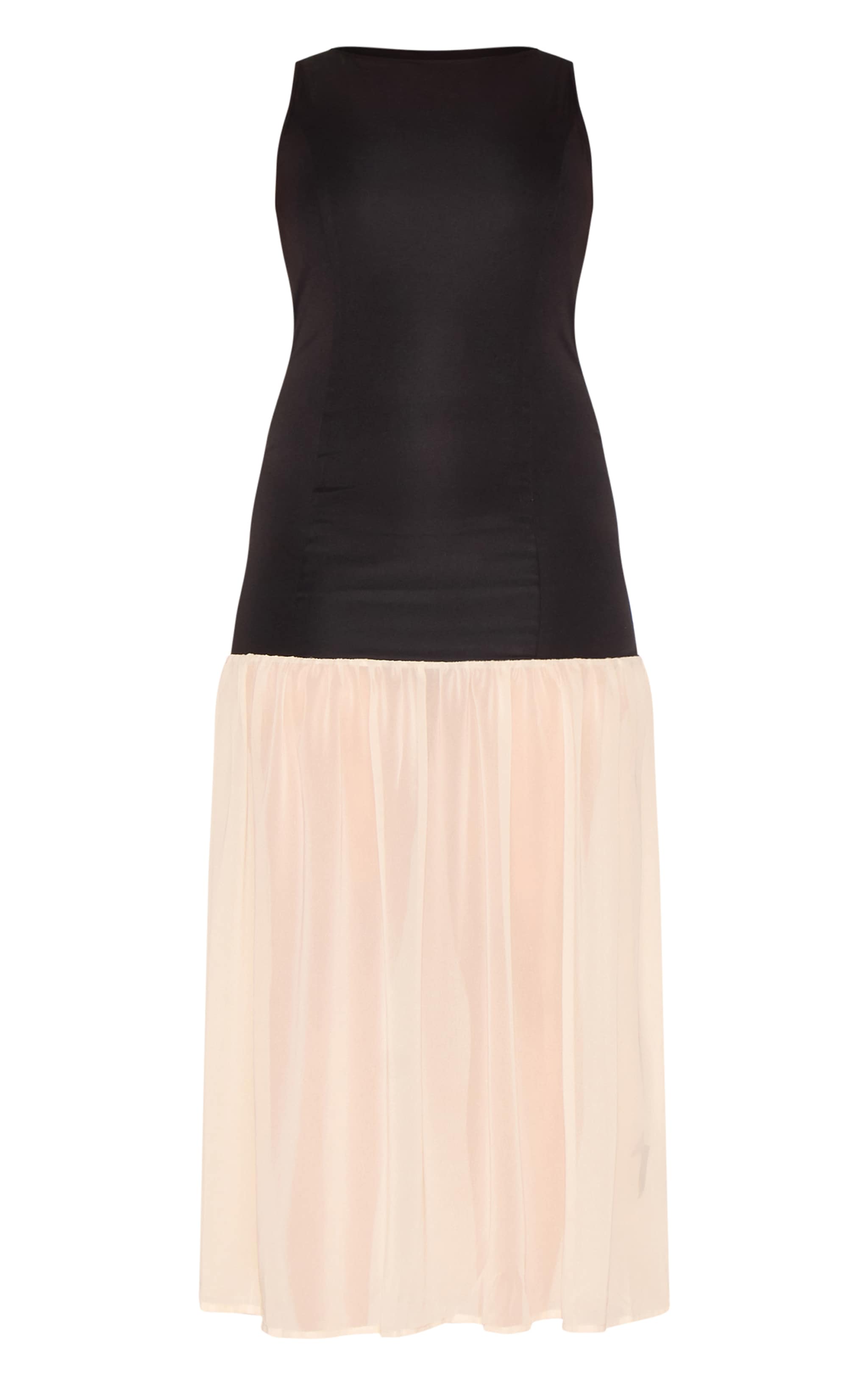 Shape Black Boat Neck Dropped Waist Maxi Dress image 5