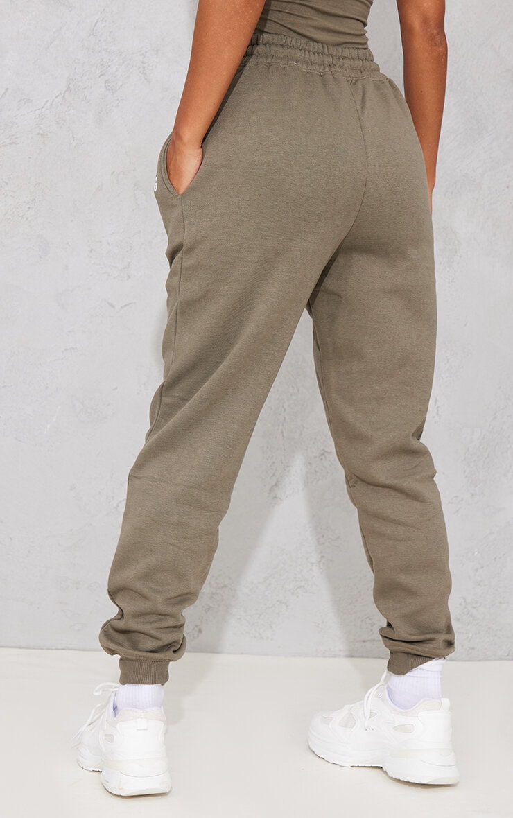 PRETTYLITTLETHING Sage Khaki Prettylittlething High Waist Cuffed Sweatpant image 3