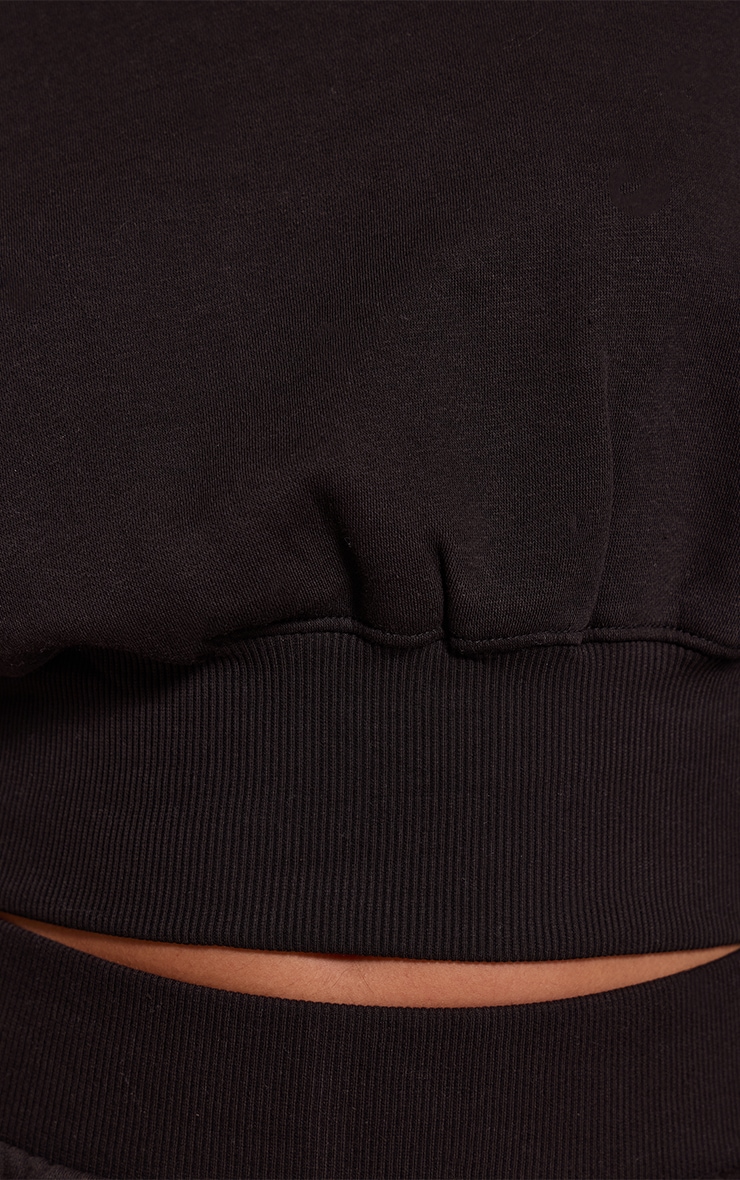 Tall Black Cropped Oversized Sweatshirt image 4