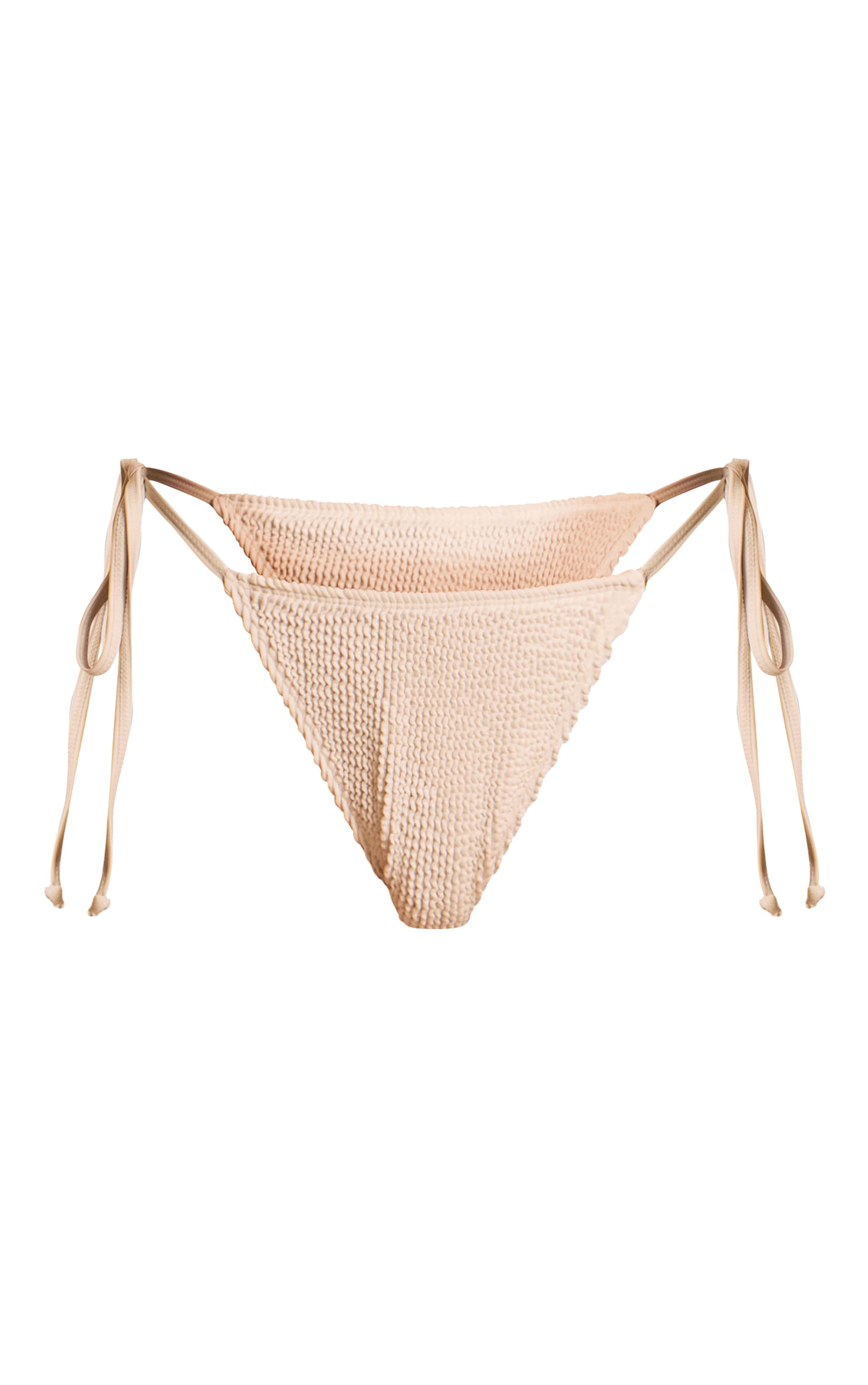 White Crinkle Double Tie Side Bikini Bottoms image 1
