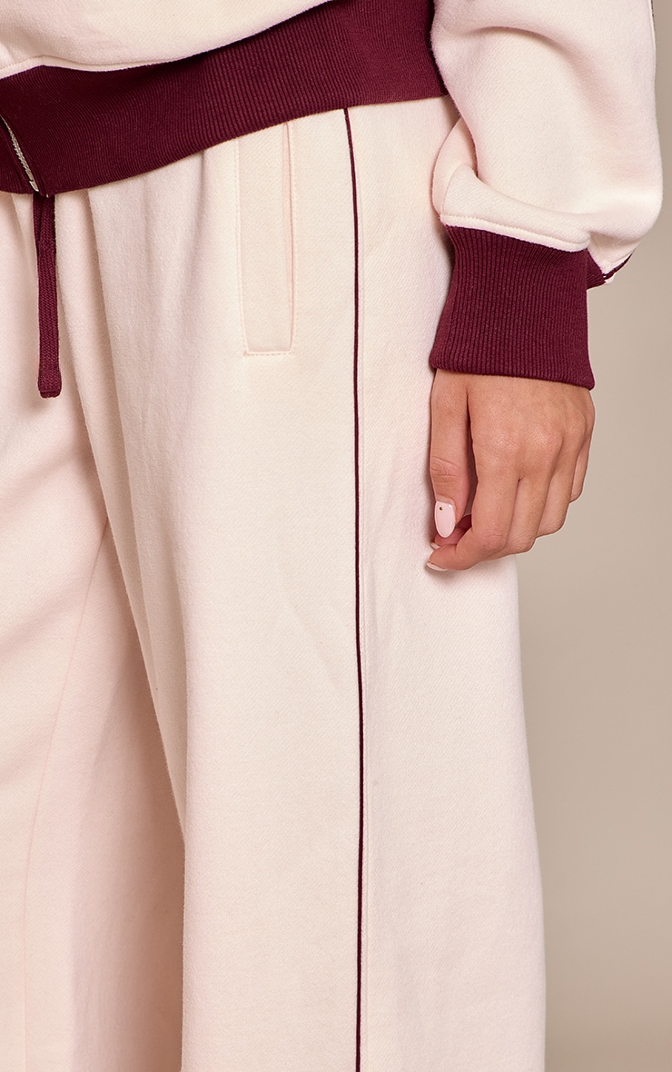 Pink Contrast Seam Drawcord Straight Leg Jogger image 4