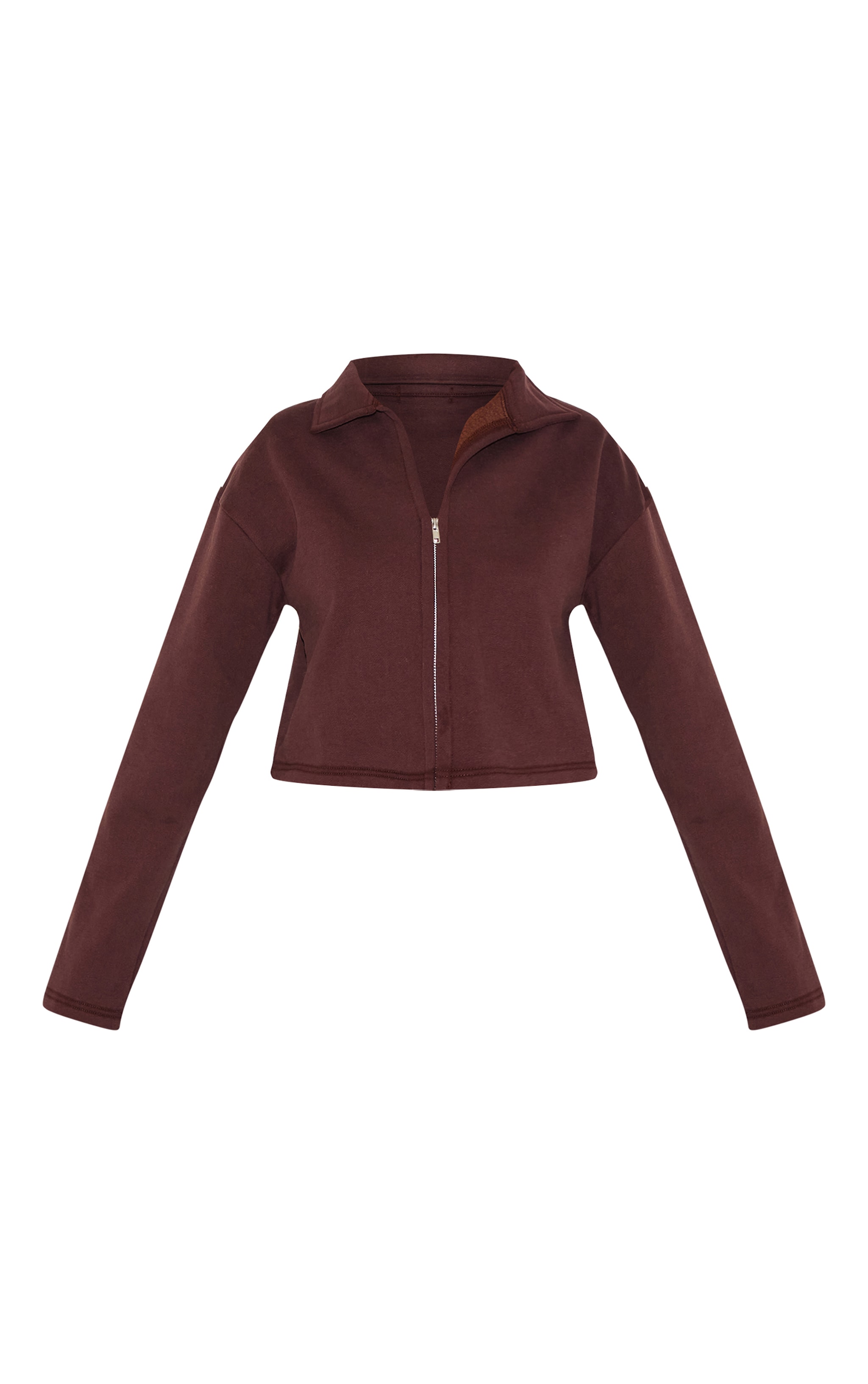 Chocolate Premium Boxy Sweat Zip Up Polo image 5
