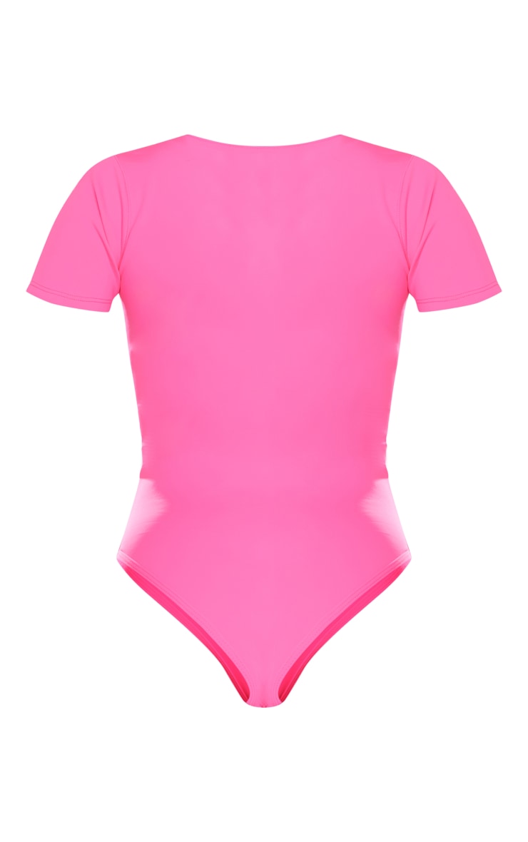 Hot Pink Scuba Zip Up Swimsuit image 6