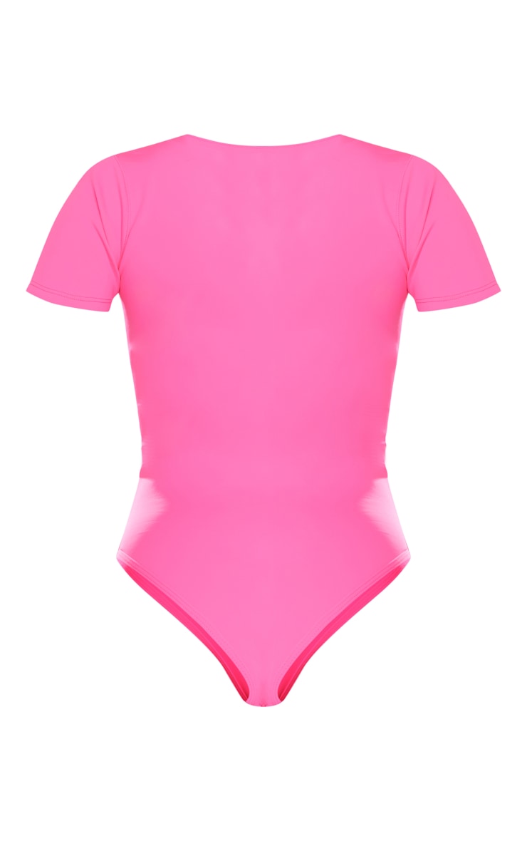 Hot Pink Scuba Zip Up Swimsuit image 6