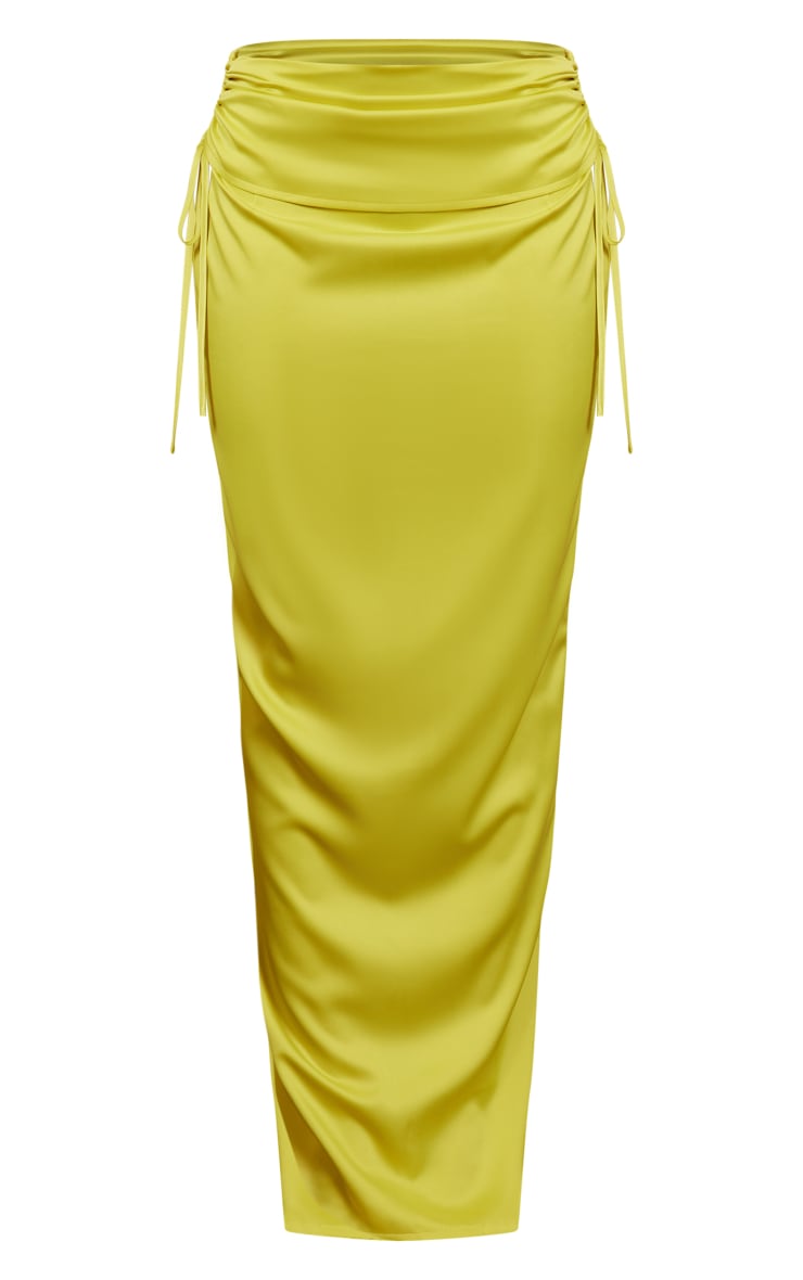 Chartreuse Satin Maxi Skirt image 5