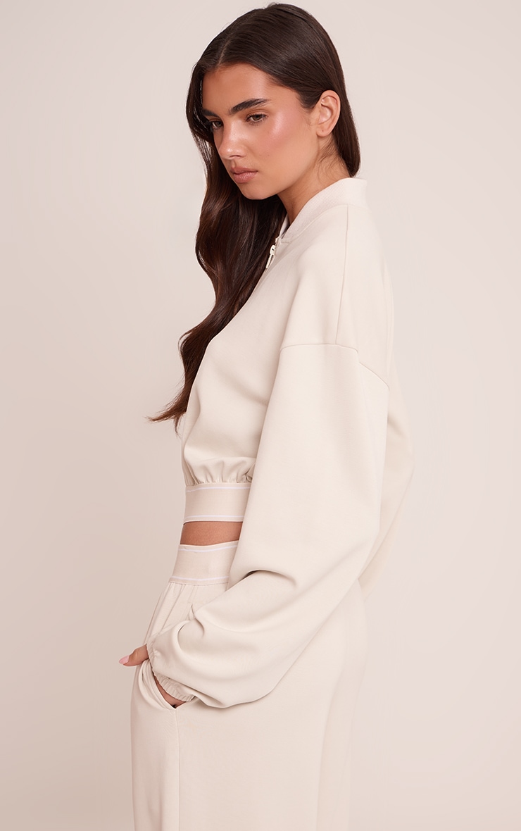 PLT Slate Grey Soft Touch Elasticated Waist Bomber Jacket image 2